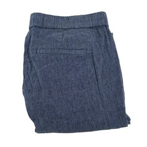 J Jill Linen Stretch Blend‎ Cropped Pants Womens Size S Blue Casual